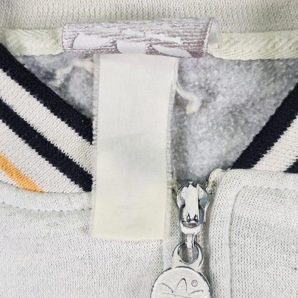 Vintage Adidas Jacket Mens Medium Large White Yellow‎ Track Full Zip Trefoil 90s